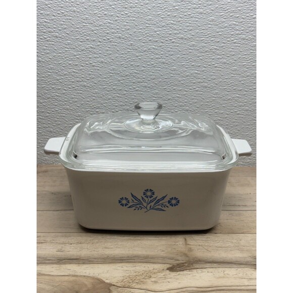 Vtg Corning Ware Blue Cornflower Casserole Dish P-4-B 7x5 1/2x 3 With Lid - Picture 1 of 16